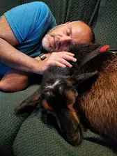 Mark with Boo at the Retreat & Wellness Center