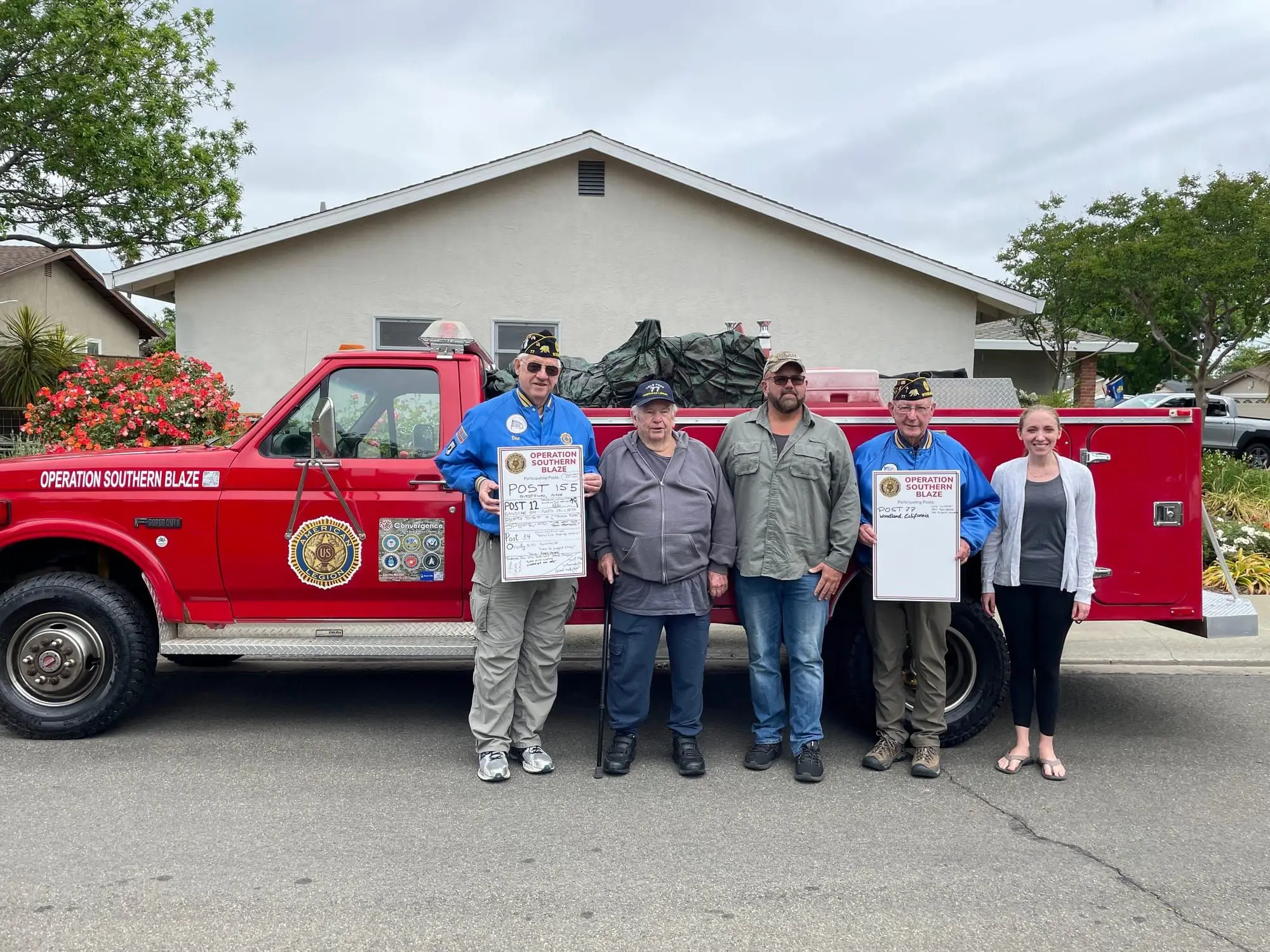American Legion Veterans with the Operation Southern Blaze relief truck