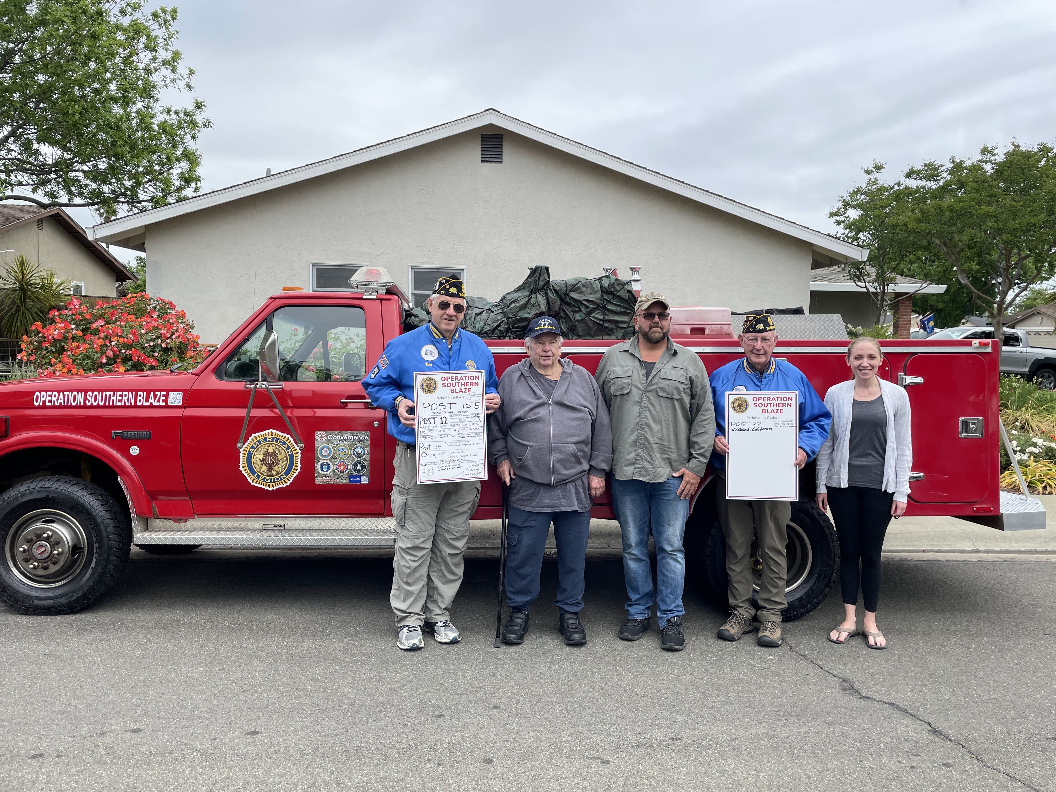 American Legion Veterans with the Operation Southern Blaze relief truck